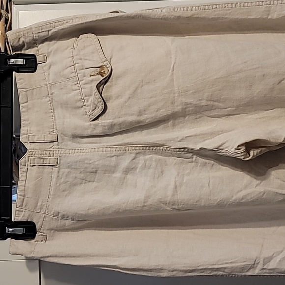 Liz Claiborne Lizwear Pants Sz 10 Linen Blend Beige Highwaist Pleated Bohemian - Picture 7 of 12